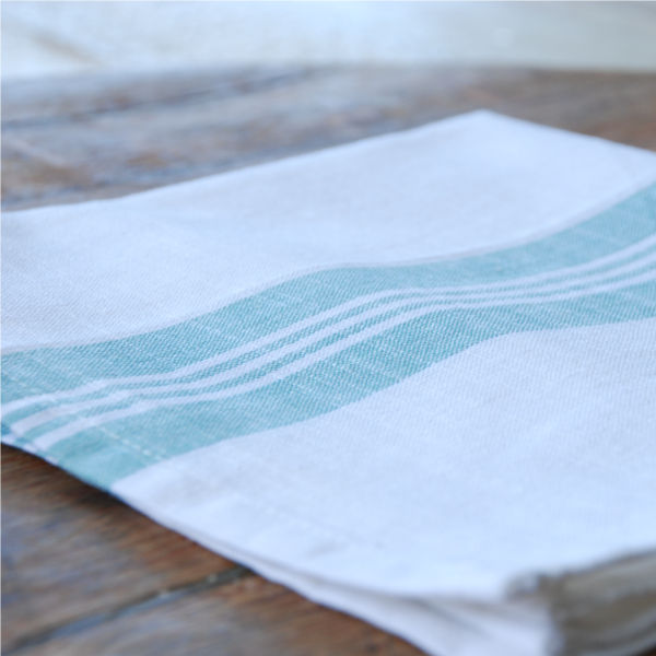 Duck Egg Blue and White tea towel