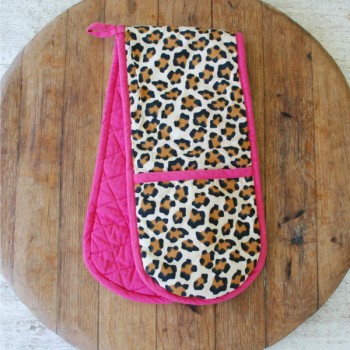Animal print double oven glove