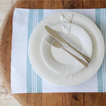 Duck Egg Blue and White Place Mats