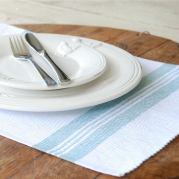 Duck Egg Blue and White Place Mats