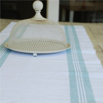 Classical beautiful duck egg blue and white table runner