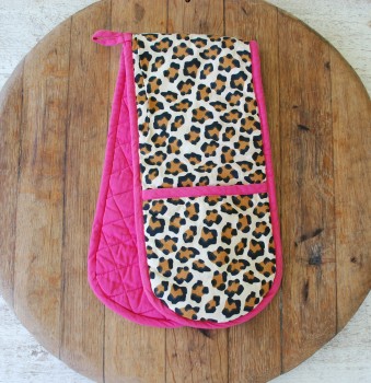 Pink Leopard Double Oven Glove