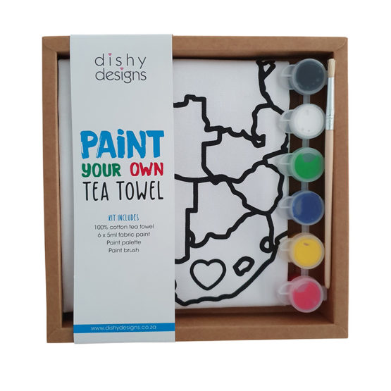 Paint Your Own tea towel Africa in box 5