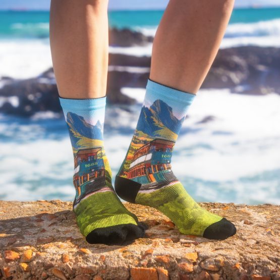 Franschhoek socks featuring the Franschhoek Wine Tram