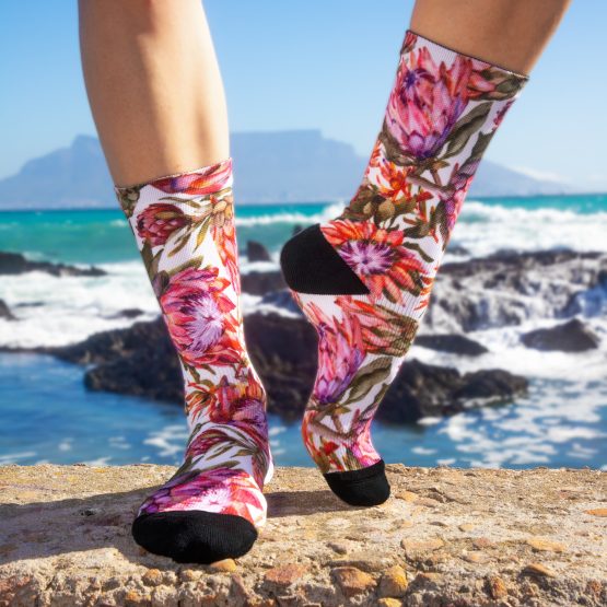 Pink Protea socks
