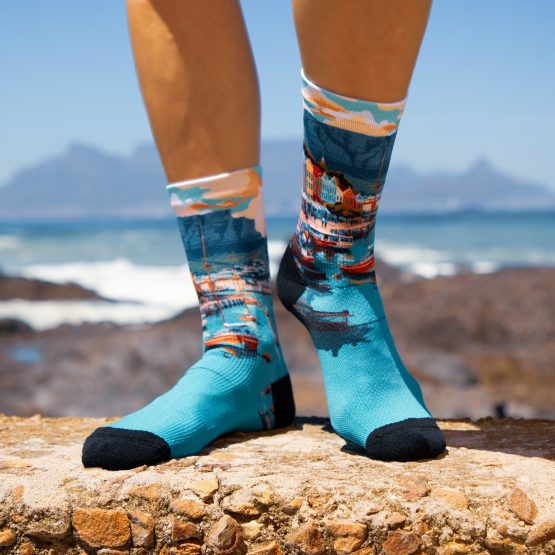 Cape Town Waterfront socks featuring Table Mountain