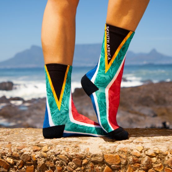 South Africa flag Protea socks