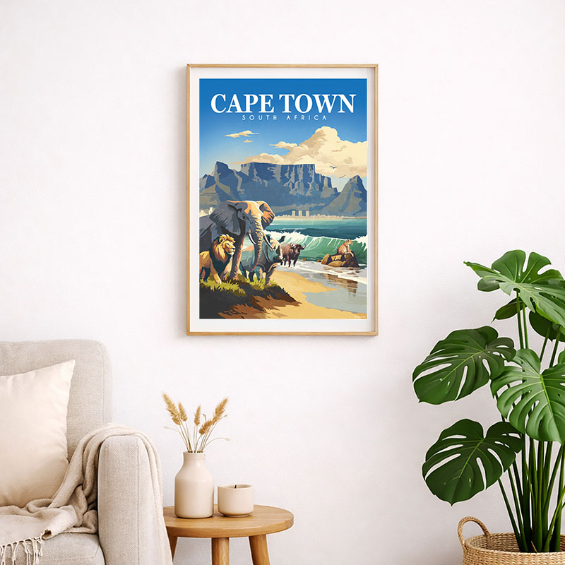 Cape Town Big Five Art Print - Image 2