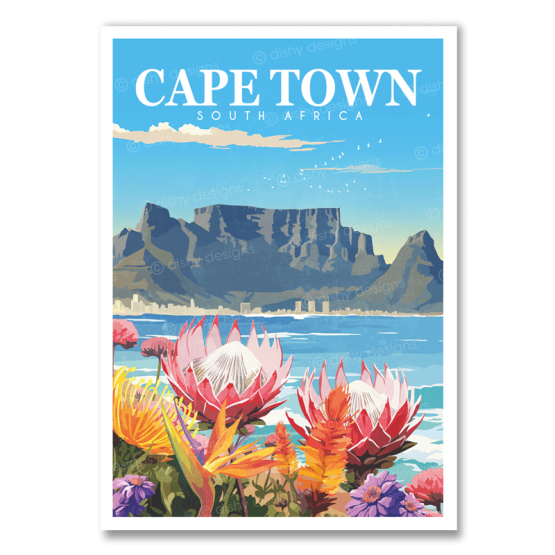 Cape Town Proteas art print featuring Table Mountain
