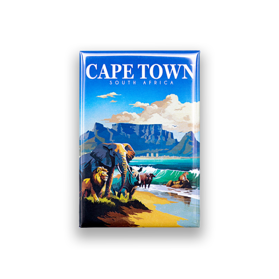 Cape Town Big Five magnet with Table Mountain