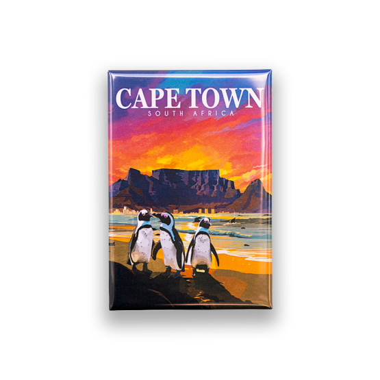 Cape Town Penguins magnet with Table Mountain